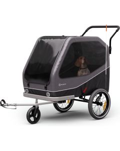 TOPMAST MAXI Buggy fietsaanhanger - 324 Liter - Inklapbaar - Antraciet - Met Joggerfunctie en zwenkwiel