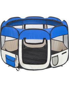 Topmast Puppy Playpen Nylon Blue - 8 angular