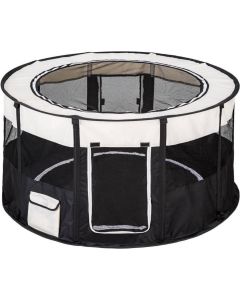 Topmast Nylon Puppy Playpen - Round - Foldable - Black