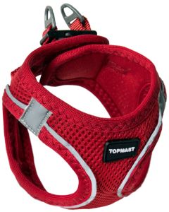 Topmast Airmesh Hondentuig - Click & Go - Verstelbaar - Rood