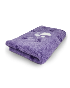 Vet Bed 3 Kleur Big Paw - Paars & Wit - Antislip Hondenmat