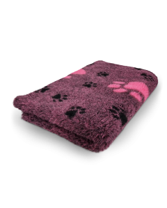 Vet bed Cerise + Grote voetprint 3 kleur - latex anti-slip