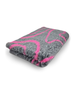 Vet Bed Waves - Anthracite & Fuchsia - Non Slip Dog Mat