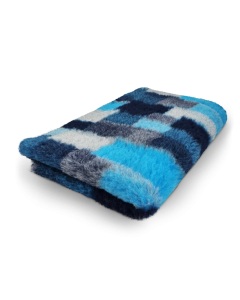 Vet Bed Patchwork - Turquoise, Black, Blue & Grey - Non Slip Dog Mat