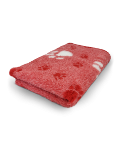 Vet Bed 3 Kleur Big Paw - Rood - Antislip Hondenmat