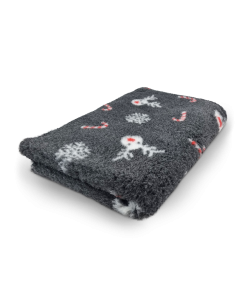 Vet Bed Red-Nosed Reindeer - Non Slip Dog Mat - Black