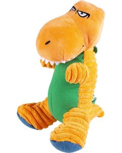 Pluche Dino  T-Rex Corduroy - Oranje - 19 x 17 x 24 cm