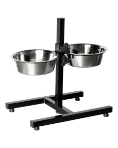 Voederstandaard - Verstelbaar | Zwart of Grijs Hamerslag