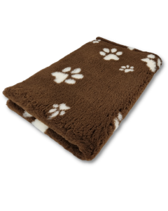 Vet Bed - Brown White Paws - Non Slip - Roll 5 Meters