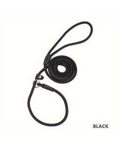 Sliplooplijn Showlijn 130 cm - 10 mm - Nylon - Zwart