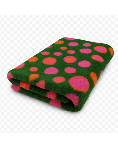 Vet Bed Circles - Green, Fuchsia & Orange - Non Slip Dog Mat