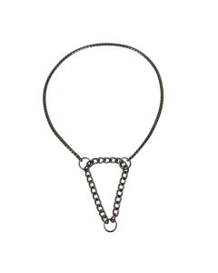 Topmast Halsketting Metaal Slip Dubbel - 45 cm - Antraciet