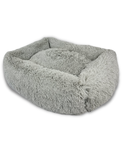 Topmast Fluffy Lounge Serie - Hondenmand - Pluche Dierenmand - Zilver