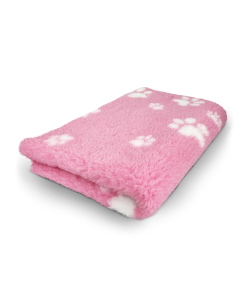 Vet Bed Roze met Witte Voetprint Latex Anti Slip