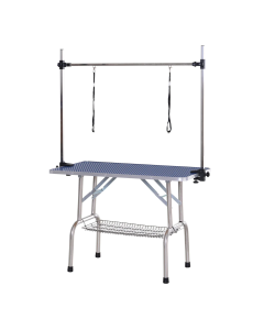 Groomstyle Trimtafel RVS anti-slip blad + dubbele trimarm 117x60x76cm