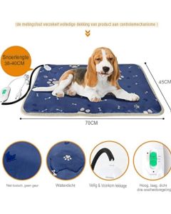 Topmast Heating pad Verwarmingsmat voor Honden en Katten 70 x 45 cm + afstandbediening