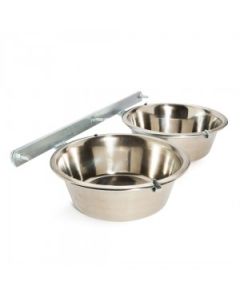Voeder- & Drinkstel met RVS Bakken 25 cm