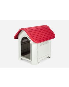 Topmast Hondenhok kunststof voor binnen - Rood + lichtgrijs 59 x 75 x 66 cm