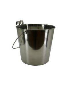Stainles Steel Bucket + 1 Flat Side + Hooks 
