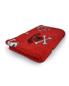 Vet Bed Crossbones - Red - Non Slip Dog Mat