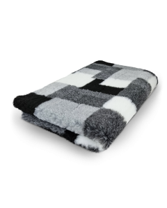 Vet Bed Patchwork - Black, Grey & White - Non Slip Dog Mat