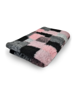 Vet Bed Patchwork - Pink, Black & Grey - Non Slip Dog Mat