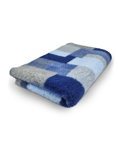 Vet Bed Patchwork - Light Blue, Grey & Anthracite - Non Slip Dog Mat