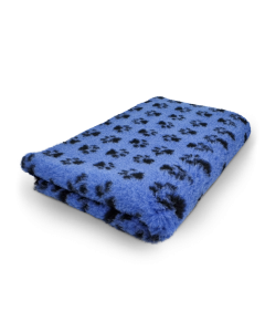 Vet Bed - Cobalt Blue with Black Paws - Non Slip Dog Mat