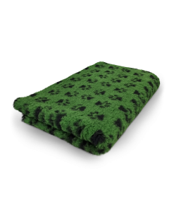 Vet Bed - Green with Black Paws - Anti Slip Dog Mat