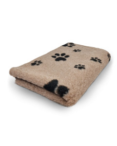Vet Bed - Light Brown with Black Paws - Non Slip Dog Mat