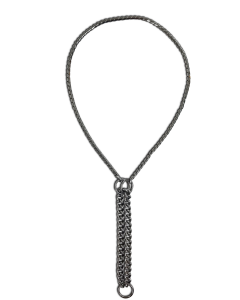 Fild double rows chain collar - 45cm - Anthracite