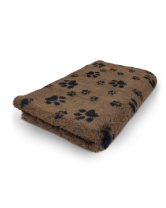Vet Bed - Brown with Black Paws - Non-Slip Dog Mat
