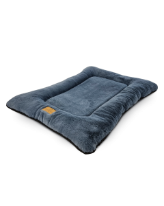Topmast Soft Plush Dog Crate Mat - Comfortable Lounger Mattress - Grey