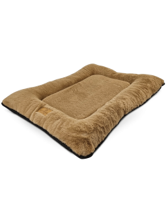 Topmast Soft Plush Dog Crate Mat - Comfortable Lounger Mattress - Beige
