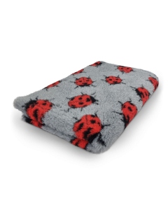 Vet Bed Ladybug - Grey - Non Slip Dog Mat