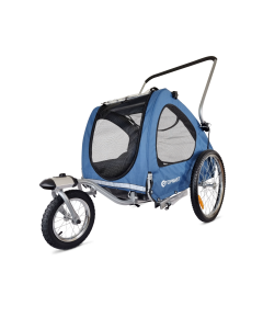 Topmast Dog Bike Trailer Streamline - With Jogger Function and Swivel Front Wheel - Foldable - Blue