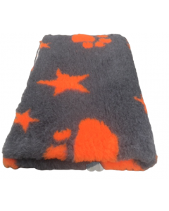 Vet Bed Stars & Paws - Antraciet Oranje - Latex Anti Slip