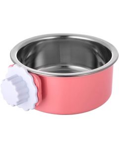Topmast Dog Food Bowl - Stainless Steel - Pink