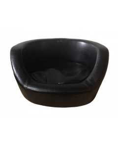 Sofa Leatherlook with cushion Black 66x54x36cm