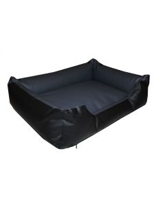 Topmast Lounge Sofa - Leatherlook Hondenmand - Zwart & Antraciet - 100 x 80 cm