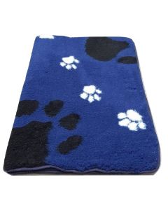 Vet Bed Donkerblauw - 3 Kleur Grote Voetprint - Antislip Hondenmat