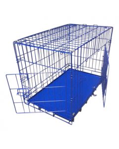Topmast Dog Cage - Dark Blue | Metal Tray