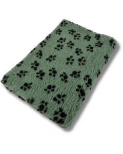 Vet Bed Green with Black Paws - Anti-Slip Dog Mat