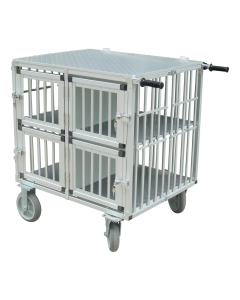 Showtrolley Topmast  Aluminium + 20cm wielen - 4 vaks. 100x70cm