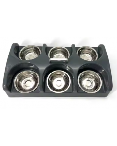 Puppy voertray  -6 RVS bars 