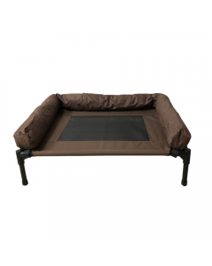Topmast Elevated Dog Bed Lounge L - Brown with Bumper Edge - 92 x 71 cm