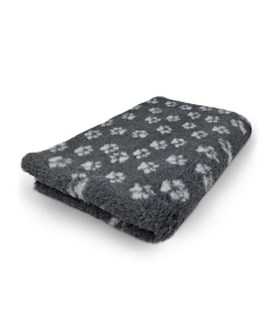 Vet Bed - Anthracite with small Gray Paws -  Non-Slip Dog Mat