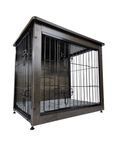 Topmast FurNiture Dog Crate - Dark Gray - With Crate Mat - Various Sizes