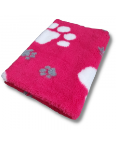 Vet Bed Fuchsia - 3 Kleur Grote Voetprint - Antislip Hondenmat
