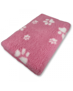 Vet Bed - Kleine en Grote Voetprint - Roze Wit - Antislip Hondenmat